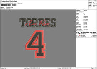 Torrestext Embroidery File 6 sizes