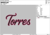 Torrestext Embroidery File 6 sizes