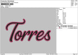 Torrestext Embroidery File 6 sizes