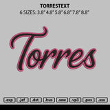 Torrestext Embroidery File 6 sizes
