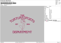 Torturedtext Embroidery File 6 sizes