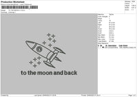 To The Moon V1 Embroidery File 6 sizes