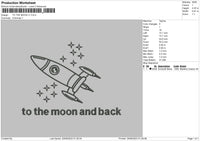 To The Moon V1 Embroidery File 6 sizes