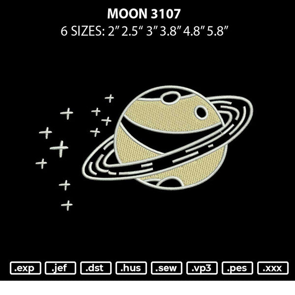 Moon 3107 Embroidery File 6 sizes