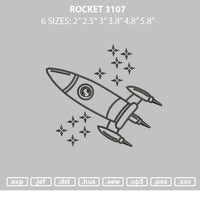 Rocket 3107 Embroidery File 6 sizes