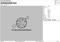 To The Moon V2 Embroidery File 6 sizes