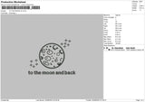 To The Moon V2 Embroidery File 6 sizes