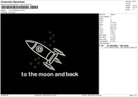 To The Moon V2 Embroidery File 11 size