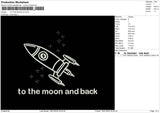 To The Moon V2 Embroidery File 11 size