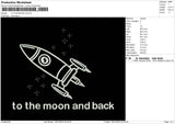 To The Moon V2 Embroidery File 11 size