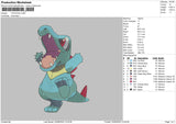 Totodile Embroidery File 4 size