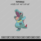 Totodile Embroidery File 4 size