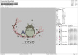 Totoro0504 Embroidery File 6 sizes