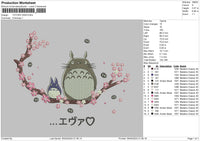 Totoro0504 Embroidery File 6 sizes