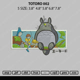 Totoro 002 Embroidery File 5 sizes