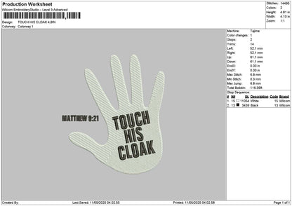 Touchtext 1105 Embroidery File 6 sizes