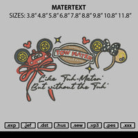 Matertext 3108 Embroidery File 6 sizes