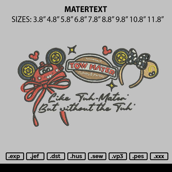Matertext 3108 Embroidery File 6 sizes