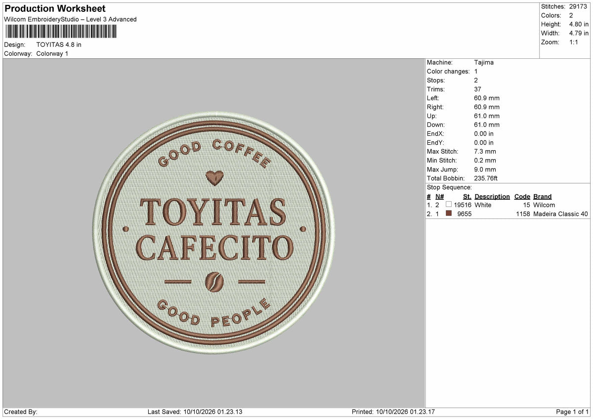 Toyitastext Circle Embroidery Machine Design File 6 sizes