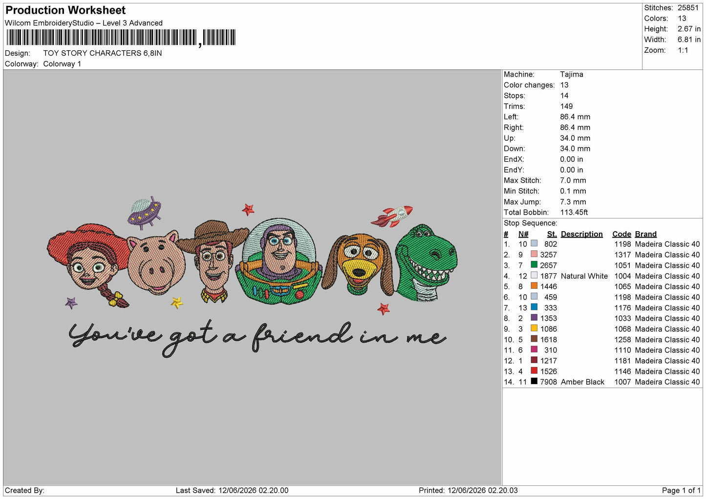 Toy Characters Embroidery Machine Design File 6 sizes