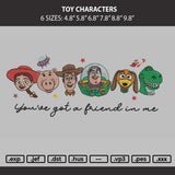 Toy Characters Embroidery Machine Design File 6 sizes