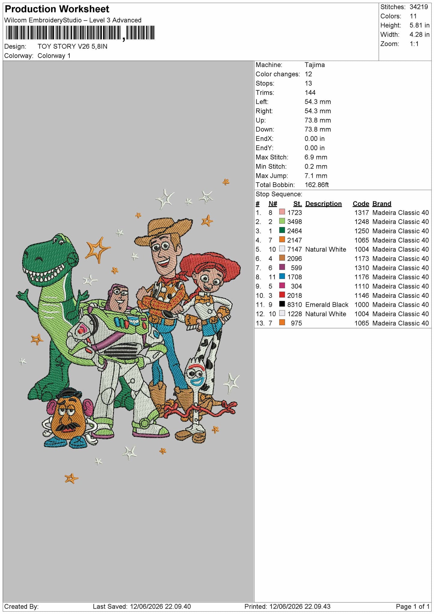 Toys V26 Embroidery Machine Design File 6 sizes