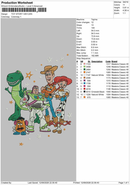 Toys V26 Embroidery Machine Design File 6 sizes