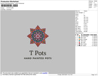 T Pots Embroidery File 4 size