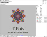 T Pots Embroidery File 4 size