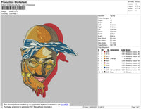 Tupac Embroidery File 4 size