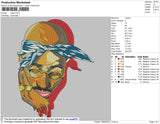 Tupac Embroidery File 4 size