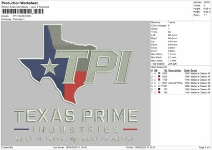 Texastext 1806 Embroidery Machine Design File 6 sizes