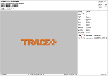 TRACE Embroidery Machine Design Files