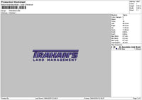Trahanstext Embroidery File 6 sizes
