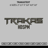 Trakastext Embroidery File 6 sizes