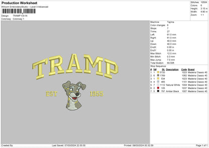 Tramptext Embroidery File 6 sizes