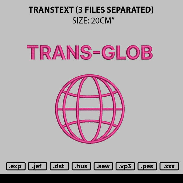 Transtext Embroidery File 6 sizes