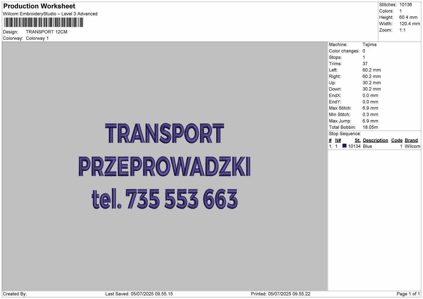 Prezmo &  Transport Embroidery File