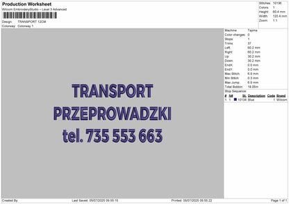 Prezmo &  Transport Embroidery File