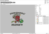 Trashbagtext Embroidery File 6 sizes