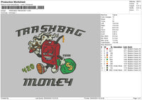 Trashbagtext Embroidery File 6 sizes