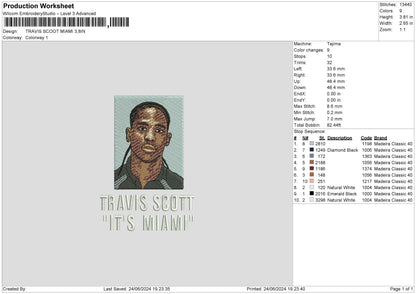 Miamitext 01 Embroidery File 6 sizes