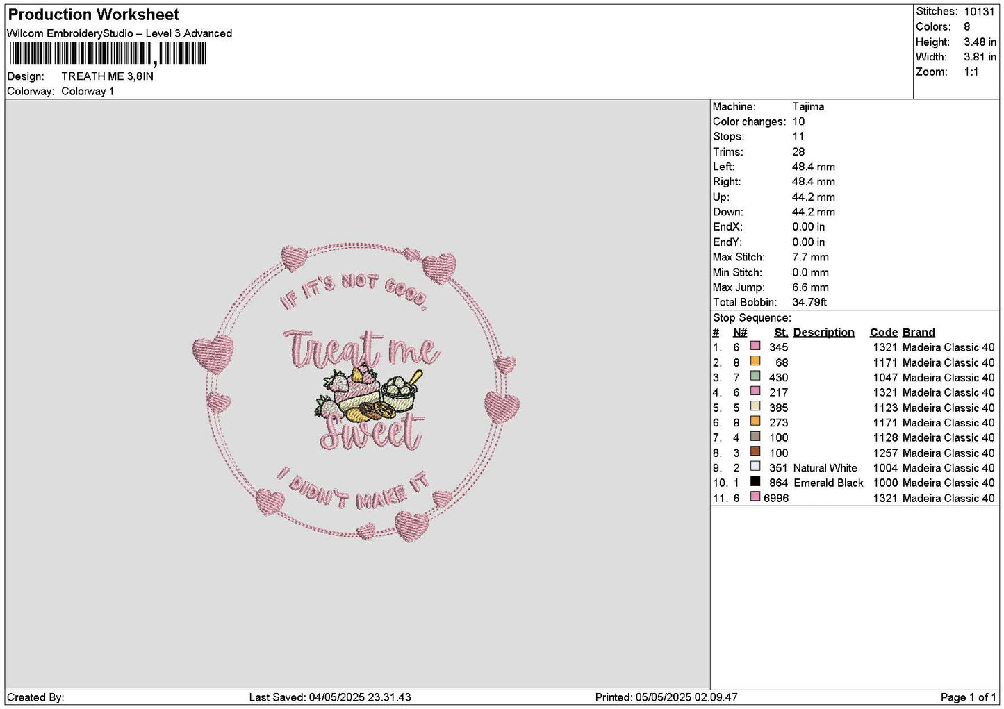 Treathtext 02 Embroidery File 6 sizes