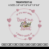 Treathtext 02 Embroidery File 6 sizes