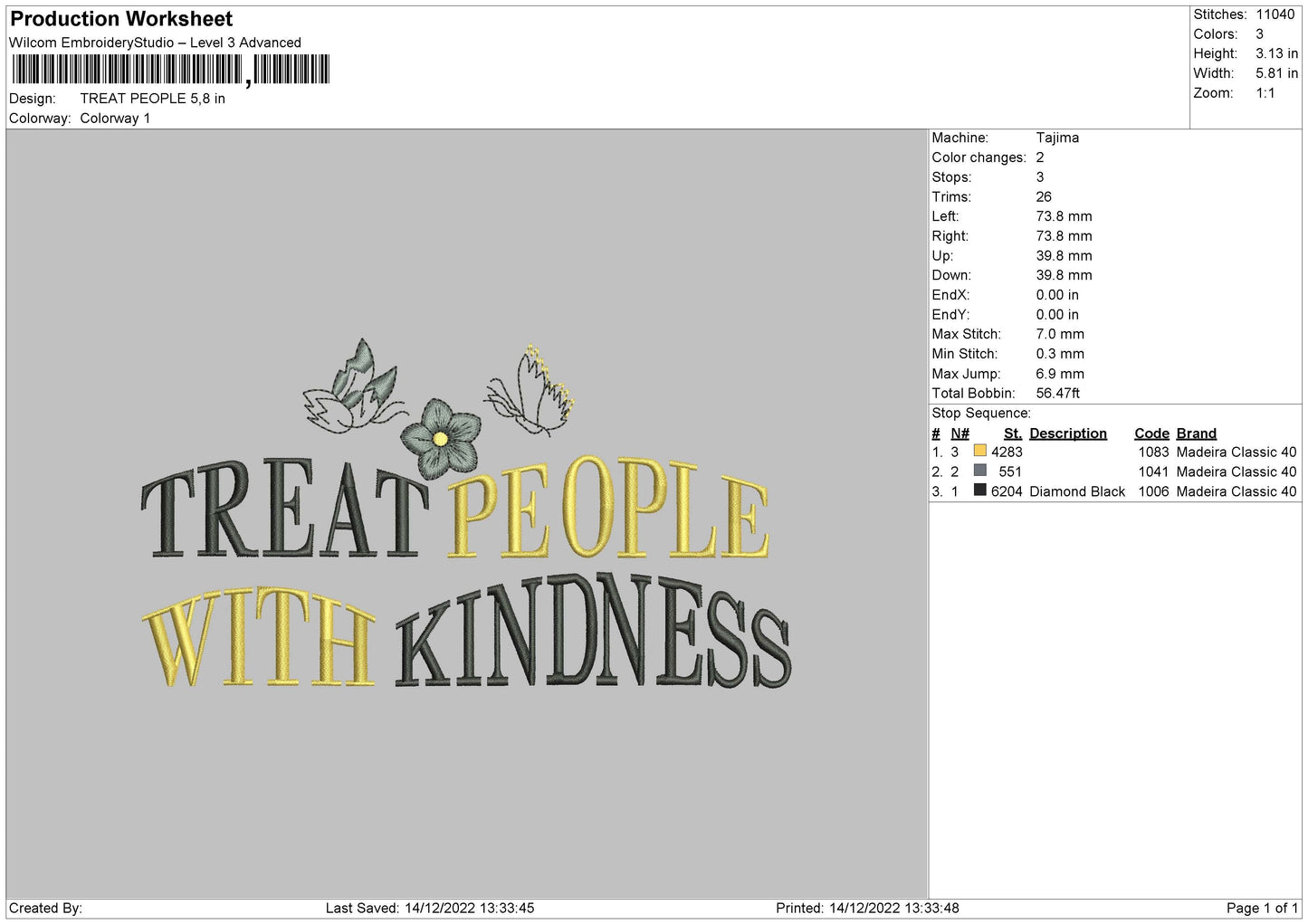 Quotes 002 Embroidery File 6 sizes