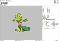 Treecko Embroidery File 4 size