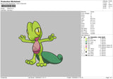 Treecko Embroidery File 4 size