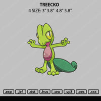 Treecko Embroidery File 4 size