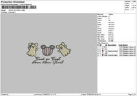 Pumpkintrick Embroidery File 6 sizes