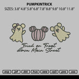 Pumpkintrick Embroidery File 6 sizes